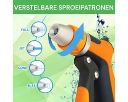 Tuinsproeier aluminium - verstelbare sproeipatronen - spuitmond met tuinslang opzetstuk - ideaal voor reiniging - ShopVlot