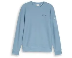 Tom Tailor - Sweatshirt met zak met ritssluiting - Maat L - mountain spring blue