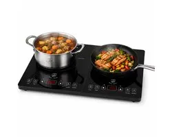inductie kookplaat vrijstaand 3500W – Dubbele Kookplaat 2 Pitten – Touchbediening – Zwart – Royal Swiss®