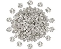 300 strass de 13,5 mm Sewing - Strass à griffes en forme de fleur - Cristaux en verre argentés plats et ronds - Cabochons - Bijoux pour la création de bijoux, Vêtements , Chaussures pour femmes et robes