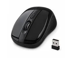 Draadloze muis - 2,4 GHz USB-ontvanger - 800-1600 DPI - Zwart - Ar202