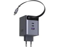 Chargeur Ugreen Nexode GaN Infinity 1x USB-A + 2x USB-C 100W avec câble rétractable