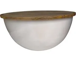 Salontafel Rond Wit - Industrieel Design - Mangohout 88 cm - NIDI XL