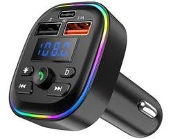 Auto FM Transmitter – USB-C lader 22.5W - Carkit - USB-A - SD Kaart - BT 5.3 - 2025 model