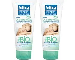 Mixa BIO - La Crème Visage Des Peaux Sensibles - 100 ml - Lot de 2