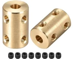 sourcing map schacht koppeling robot motor wiel rigid koppeling 10mm naar 10mm L22xD16 goudkleur 5mm to 5mm Gold Tone 2pcs