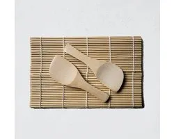 Bamboe Sushi Rolmat Duopack | 2x Sushi Mat + Lepel