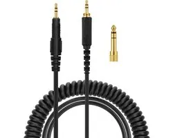Câble de remplacement pour casque audio kwmobile (jack 3,5 mm) - compatible avec les modèles AudioTechnica ATH-M50X / M40X / M60X / M70X - 100 pièces - Noir