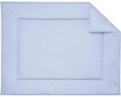 BINK Bedding Boxkleed Bo Blue 80 x 100 cm - vulling fiberfill 400 grams - speelkleed - parklegger - chambray - licht blue - gemêleerd - stoere dubbele naad rondom - tweezijdig - 80%katoen/20%polyester