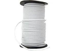 50 meter Elastisch Touw - 6 mm - WIT - elastiek op rol