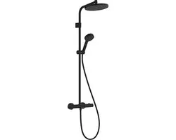 Ensemble de douche à effet pluie Hansgrohe Activera S Ø 24 cm noir mat