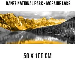 Allernieuwste.nl® Canvas Schilderij Banff National Park Alberta Canada Moraine Lake - kleur - 50 x 100 cm