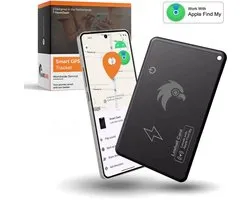 VCTparts® HawkDash Ultradunne Global GPS IOS iPhone Tracker Card – Draadloos Opladen Waterdichte Smart Wallet Tracker Compatibel met Apple Find My Device