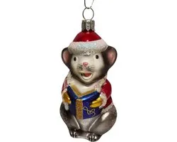 Zingende Muis glazen ornament kerstbal - Hanco Vienna