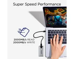 Integral SlimXpress Pro INSSD500GPORT3.2SLIMXS externe solide-state drive Thunderbolt technologie 500 GB USB Type-C USB 3.2 Gen 2x2 Zilver