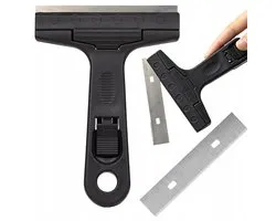 Grattoir à Verre Nettoyant Plaque de Cuisson à Induction – Raclette à Verre & Grattoir à Peinture avec Lames Interchangeables – Grattoir pour Fenêtres Verre Céramique Halogène Plaque à Induction – Accessoires Nettoyant Plaque de Cuisson