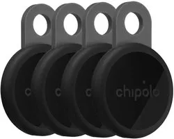 Chipolo LOOP – Bluetooth Tracker & KeyFinder – Oplaadbaar & Waterdicht - Compatibel met Apple Find My & Google Find Hub – 125 dB – Charcoal - 4 Pack