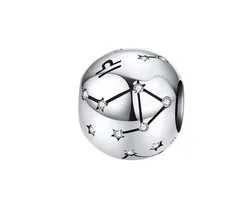 Sterrenbeeld weegschaal bedel zirkonia | bedels voor armband | zodiac libra bead | Zilverana | geschikt voor alle bekende merken | 925 zilver | moederdag