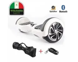 VOLTANA Hoverboard WIT, BLUETOOTH, TAOTAO, SAMSUNG accu, 700Watt, DRAAGTAS Led verlichting, Afstandsbediening, Aluminium Design velgen, Rubberen bumpers