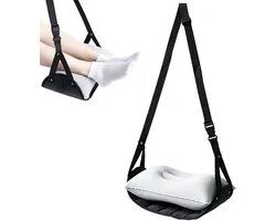 Repose-pieds d'avion avec kussen gonflable, repose-pieds de voyage réglable, repose-pieds d'avion pour bureau, voyage, voiture, train, salon