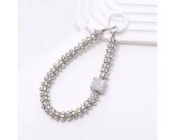 Phone Chain Rhinestone Phone Chain Glitter Hand Cord Mobile Phone Pendant Wrist Chain Lanyard Wristband Phone Strap Short Phone Chain Mobile Phone Jewellery for Women Ladies