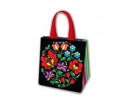 Sac Eco résistant, style ethnique folklorique, Zwart - 26 L - PP recyclé