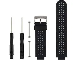 Bracelet en Siliconen bicolore (noir et blanc), adapté pour Garmin Forerunner 220, 230, 235, 620, 630, 735XT, Approach S20, S5 et S6