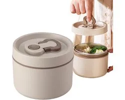 Lunchbox - Bentobox - Thermosflessen - Set Van 2 Thermosflessen Voor Warm Eten - 650 Ml Roestvrijstalen GeïSoleerde Lunchboxen - GeïSoleerd Voor Kinderen, School, Kantoor En Picknick