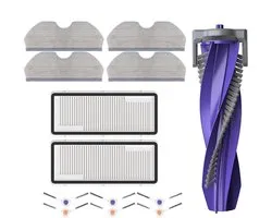 Pièces de remplacement - Ensemble d'accessoires 13 pièces - Compatible avec l'aspirateur robot Narwal Freo X Plus - 1 brosse rotative, 2 filtres HEPA, 4 chiffons de nettoyage, 6 brosses latérales