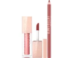 Maybelline New York - Lifter Gloss 3 Moon Glanzende Lipgloss + Lifter Liner Lipliner met Hylaronzuur 07 Big Lift