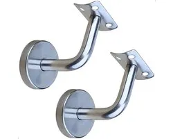 Stainless Steel 2 x Handrails - Polished - Silver - Wall Mounted - Inner Wall Loft - Hallway Support Bar - Duurzaam - Veiligheidsoplossing