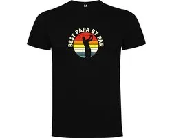 T-shirt noir avec impression colorée « The Best Papa by Par (au lieu de Far) – Golf – Le meilleur papa » Impression Full Color Taille 3XL