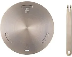 Inductie Adapter 28 cm, RVS Converterplaat voor Inductiekookplaat, Warmteverspreider met Afneembare Handgreep en Duurzaam Ontwerp
