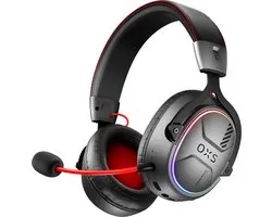 OXS Storm G2 Draadloze Gaming Headset, 7,1 Virtual Surround Sound, 3 EQ-modi, 2,4 GHz lage latentie, 50 mm driver, RGB-verlichting, Bluetooth 5.3, compatibel met pc, console, mobiele telefoon, zwart