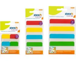 Onglets d'indexation Stick'n Filing - paquet de 3, 4 couleurs traditionnelles, 128 onglets adhésifs