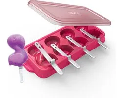 IJslolly Maker, Pop Maker, Flamingo, Set voor 4 IJsjes, Polypropyleen/Siliconen, BPA vrij, Roze - Zoku