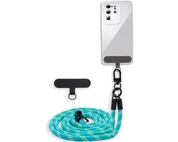 Chaîne de téléphone portable Cadorabo adaptée à WIKO RAINBOW JAM en VERT - JAUNE avec cordon de sangle réglable à accrocher autour du cou