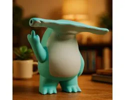 AnimalsAttitude – Middelgrote Hamerhaai Figurine met Middelvinger – 3D-geprint PLA Beeldje – Humorous Home Accessory & Gift-Worthy Decor Figurine