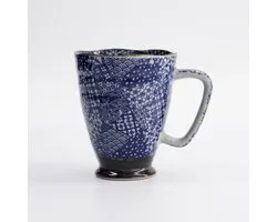 Tokyo Design Studio - Kimono Mok - Blauw/Grijs - 400 ml - 9 x 11 cm