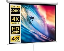 Écran de projection Innovastore - Vidéoprojecteur - Écran de projecteur - Écran de vidéoprojecteur - Home cinéma - 84 pouces - Sans plis - Noir