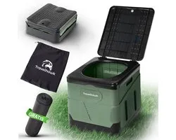Toilettes de camping Travelhawk – Portables et pliables – Comprend 12 sacs biodégradables – Idéales pour le Camping, les festivals et les Plein air