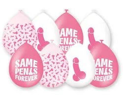 LUQ – Same Penis Forever Latex Ballonnen – 8 Stuks – Luxe Decor – Feest Versiering – Helium Ready – Bachelorette Party