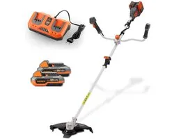 FUXTEC accu bosmaaier 40V E2MSCSET met 2 accu’s en 35 cm snijbreedte set | 2-in-1 grastrimmer en bosmaaier met oplader en draagriem