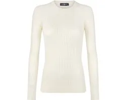 Jimmy Sanders Kabeltrui - Trui Ronde Hals - 100% Katoen Dames Ecru - L