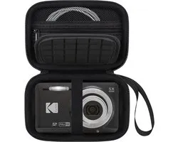 Cameratas geschikt voor KODAK PIXPRO FZ45 en FZ55 digitale camera. Compacte hardshell cameratas uitgerust met gaasvak, polsband en dubbele ritssluiting, ideaal voor vloggen en veilige opslag tijdens reizen – zwart