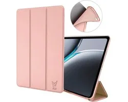 Hoes geschikt voor Oppo Pad 3 Pro / OnePlus Pad 2 / OnePus Pad Pro 12.1 – Smart Cover met Tri-Fold Stand – Schokbestendig – Auto Wake/Sleep – TPU Backcase – Rose