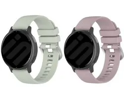 Strap-it Bundel van 2 Siliconen Banden - Geschikt voor Garmin Vivoactive 5 - Horlogeband / Polsband / Armband / Sportarmband - Siliconen Armband - Lichtgroen & Violet - Waterbestendig & zweetbestendig