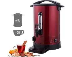 AREBOS Catering Koker 6,8 L | roestvrij Staal Warmwaterdispenser 950W | Heetwaterkoker | Theekoker met traploze temperatuurregelaar 30-110 °C |Thee Koffie Glühwein Ketel | Waterkoker | Glühweinfornuis
