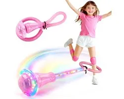YYchan Dance Wheel - Swing wiel met licht - zachte en flexibele koordconstructie - beschermt enkels tijdens het spelen - Roze