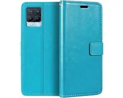 Bookcase Geschikt voor: Realme 8 Pro - Turquoise - portemonee hoesje